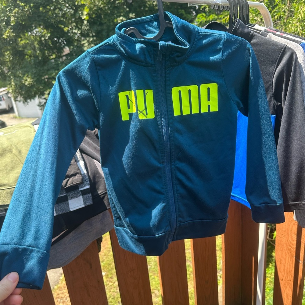 PUMA Teal Jacket with Neon Logo